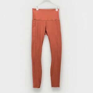 XS NWT Calia Essential Collection High Rise 7/8 Ribbed Cream Leggings Red Brown